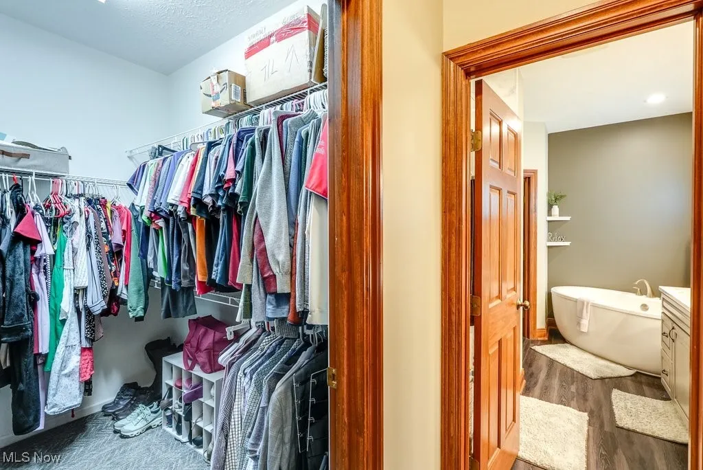 Large walk-in closet off primary bedroom