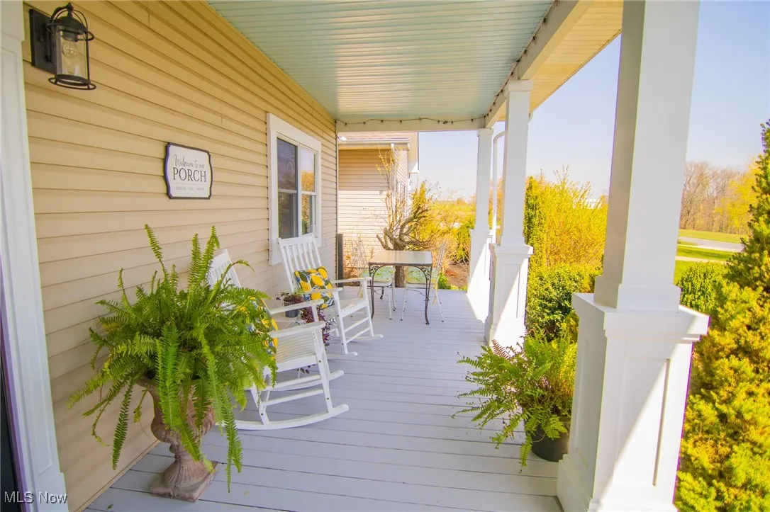 Wooden deck with a porch