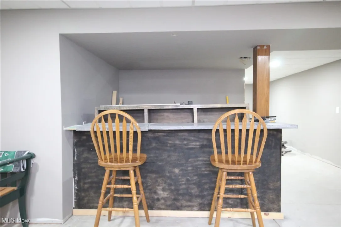 Basement rec room bar, plumbed to be a wet bar