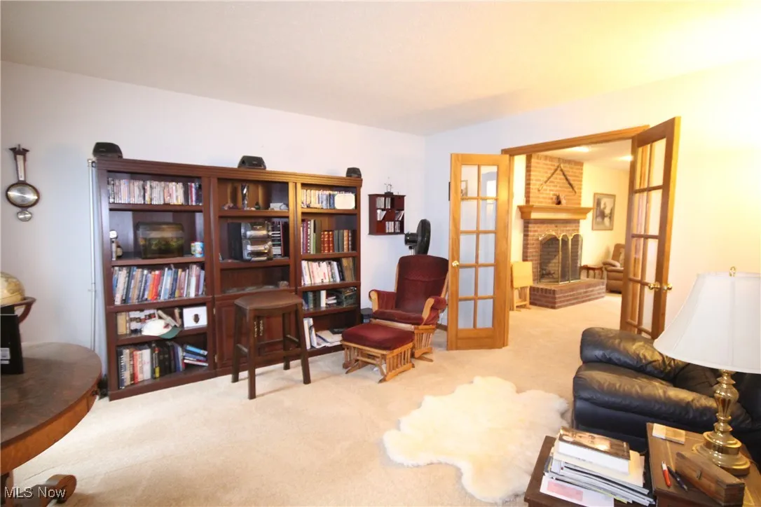 Living room being used by current owner as a library