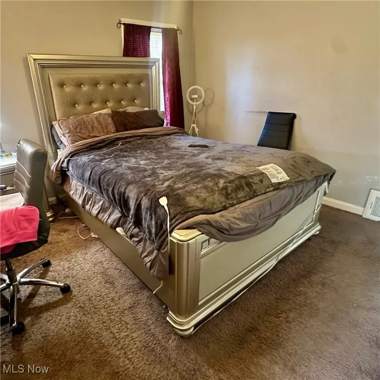 Owner suite Carpeted bedroom featuring baseboards and visible vents