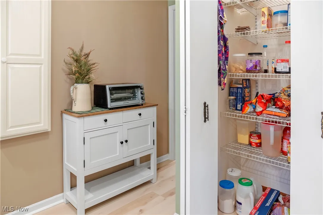 Storage area with a toaster