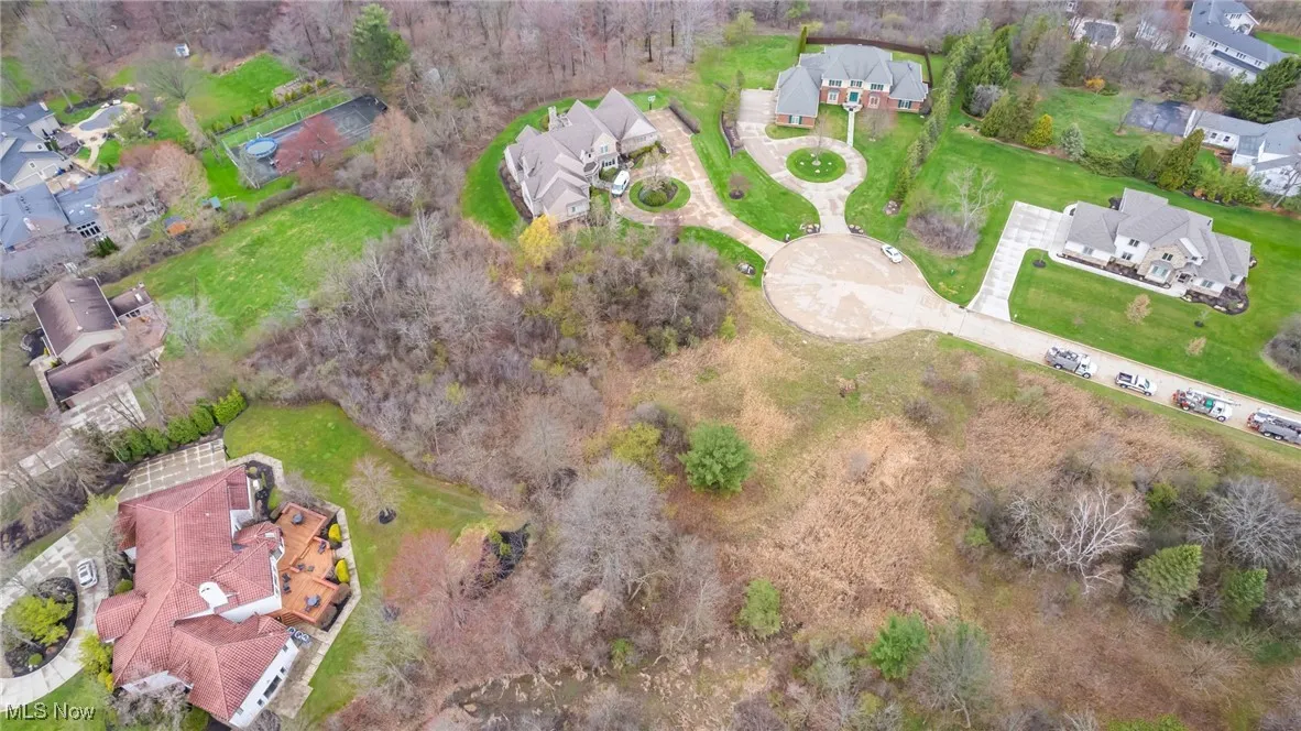 Birds eye view of property with a residential view