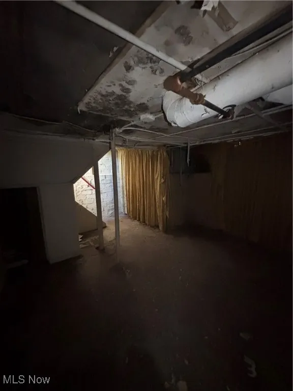 View of below grade area