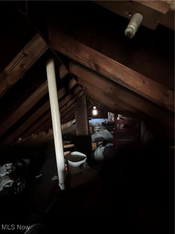 View of unfinished attic