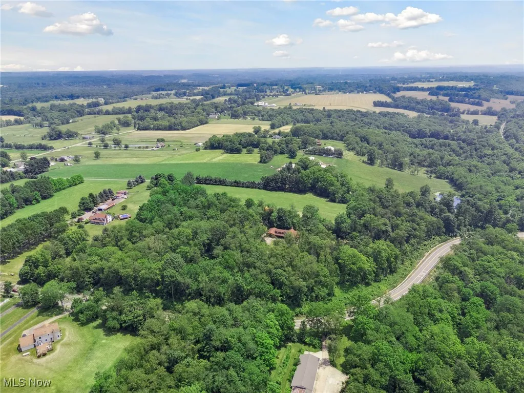Aerial view of sparsely populated area