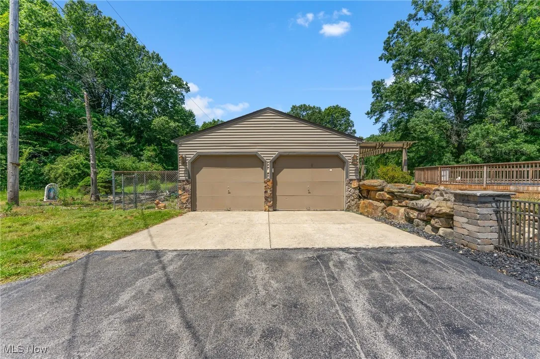 View of detached garage