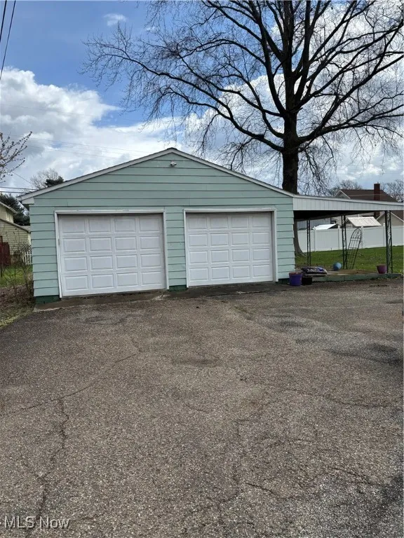 Garage with side porch