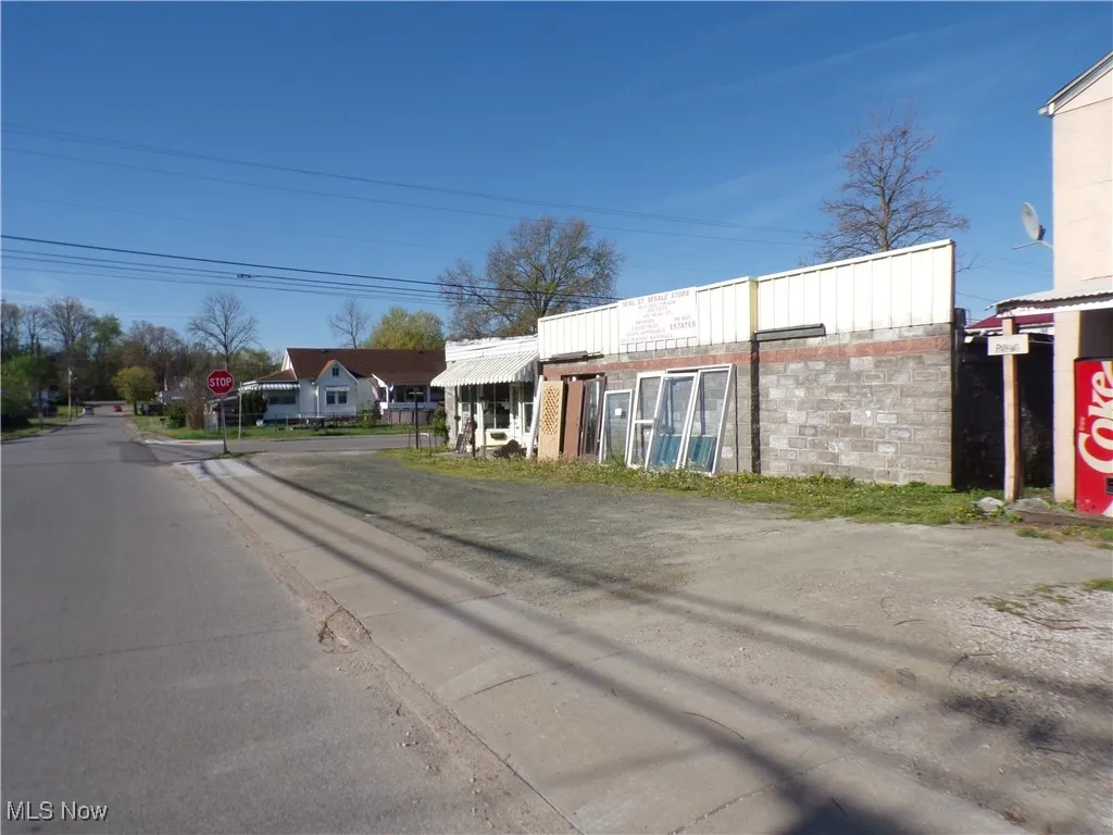 View of street featuring traffic signs