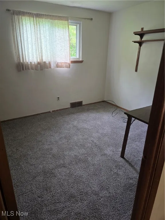 Carpeted empty room with baseboards
