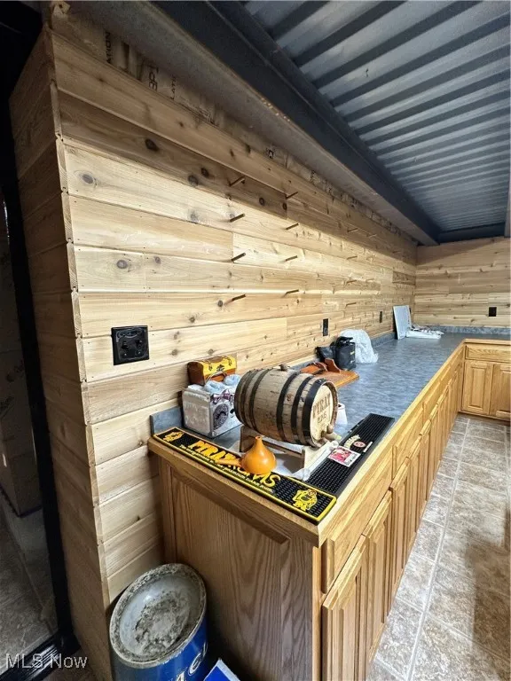 Sauna with wooden walls
