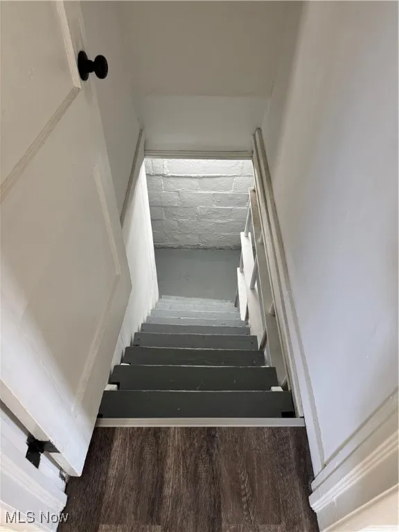 View of staircase going down to basement