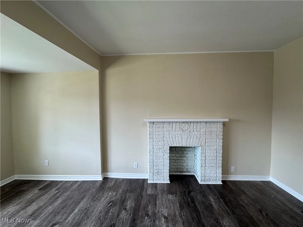 Decorative fireplace and laminate flooring