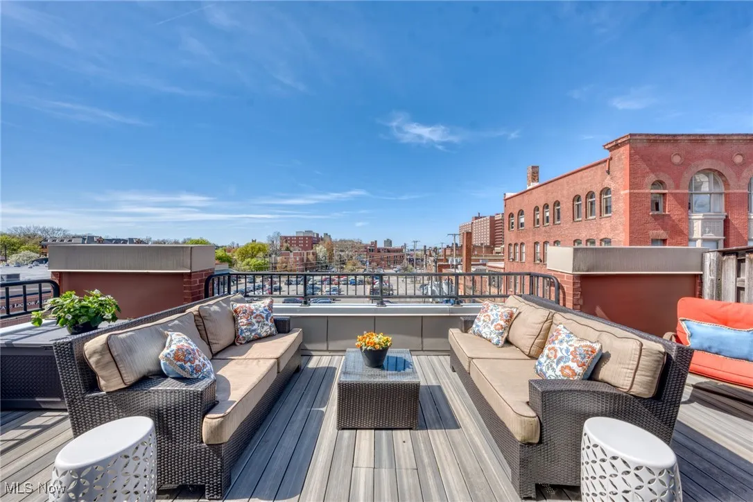Deck with an outdoor living space