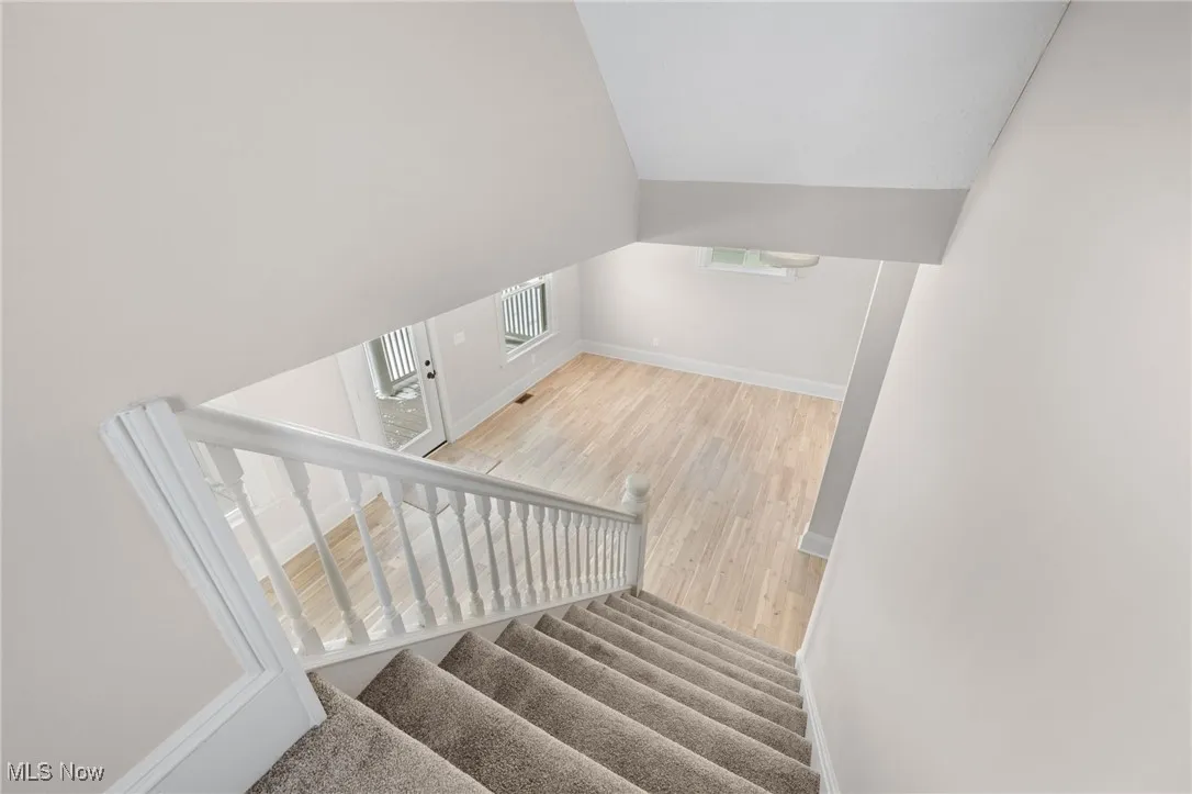 Stairway with baseboards