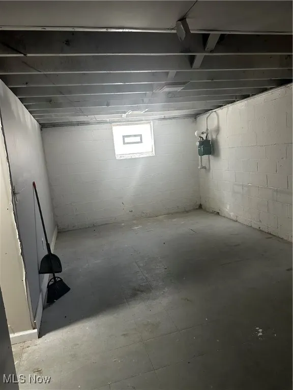 View of unfinished basement