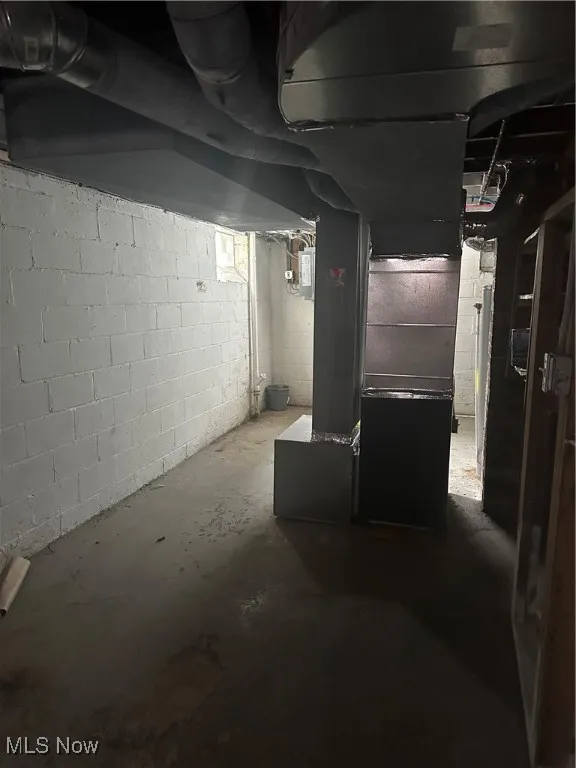 View of unfinished below grade area