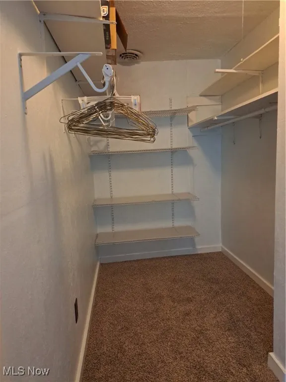 Walk in closet in master bedroom