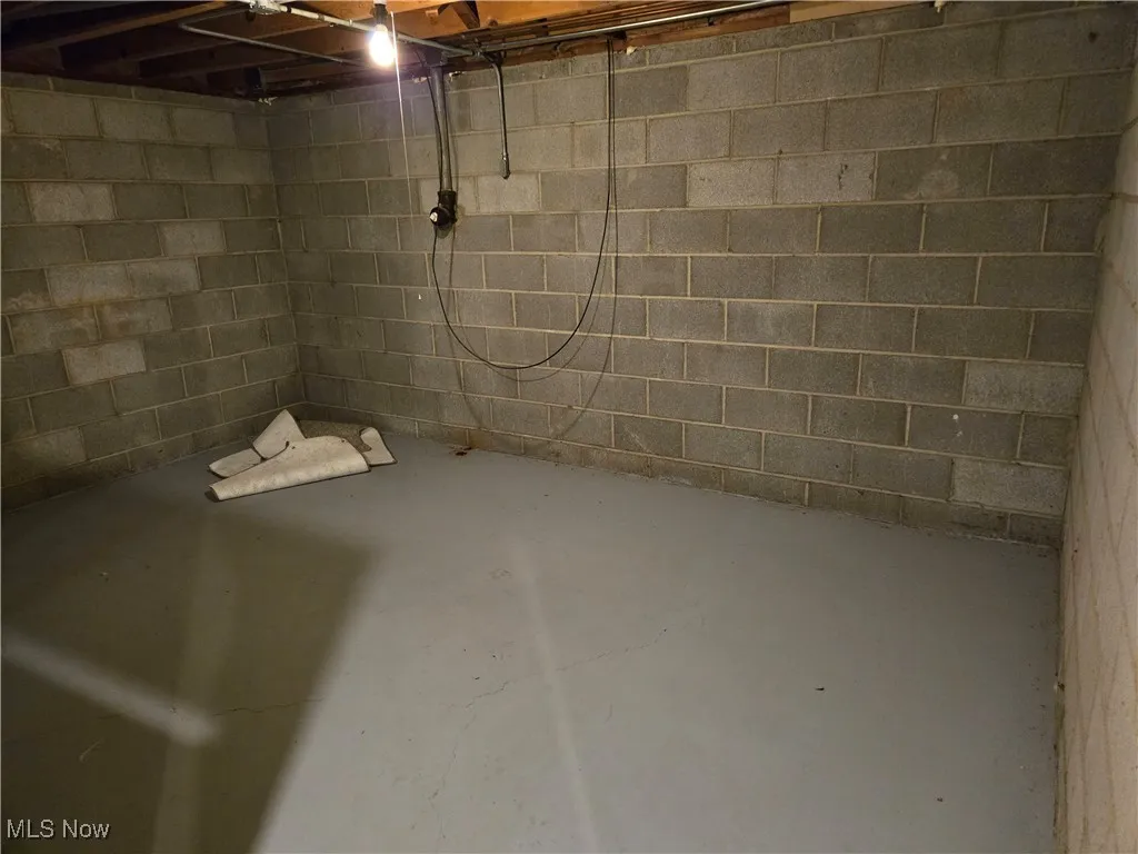 View of unfinished basement