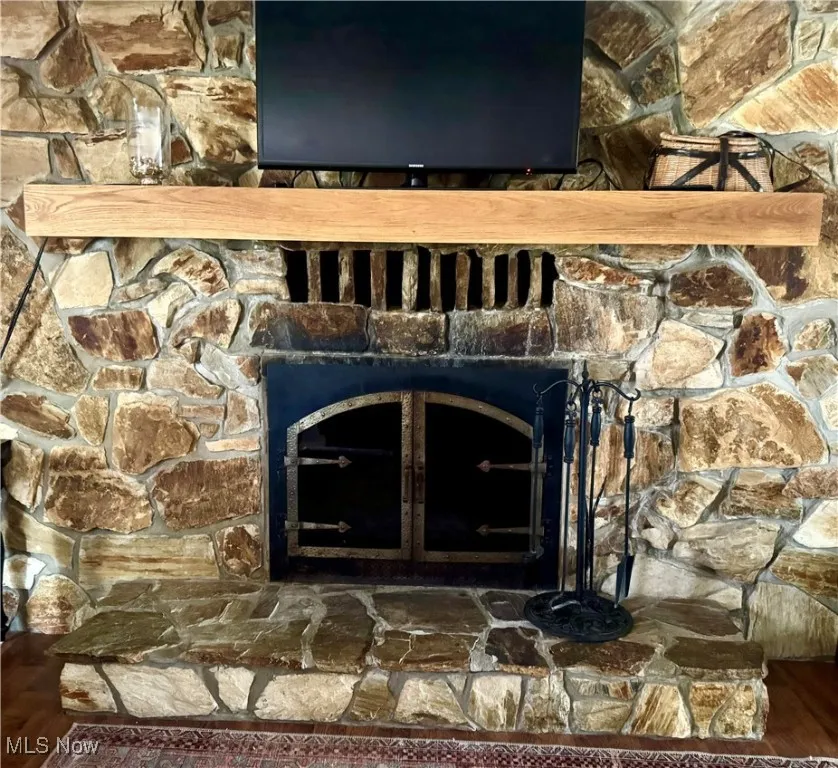 stone fireplace