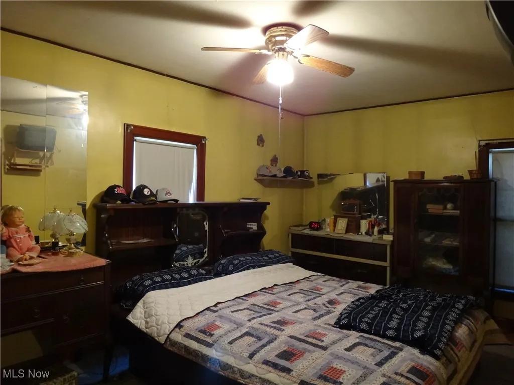 Bedroom with a ceiling fan