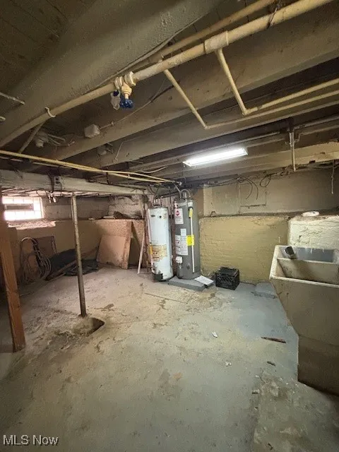 Basement with gas water heater
