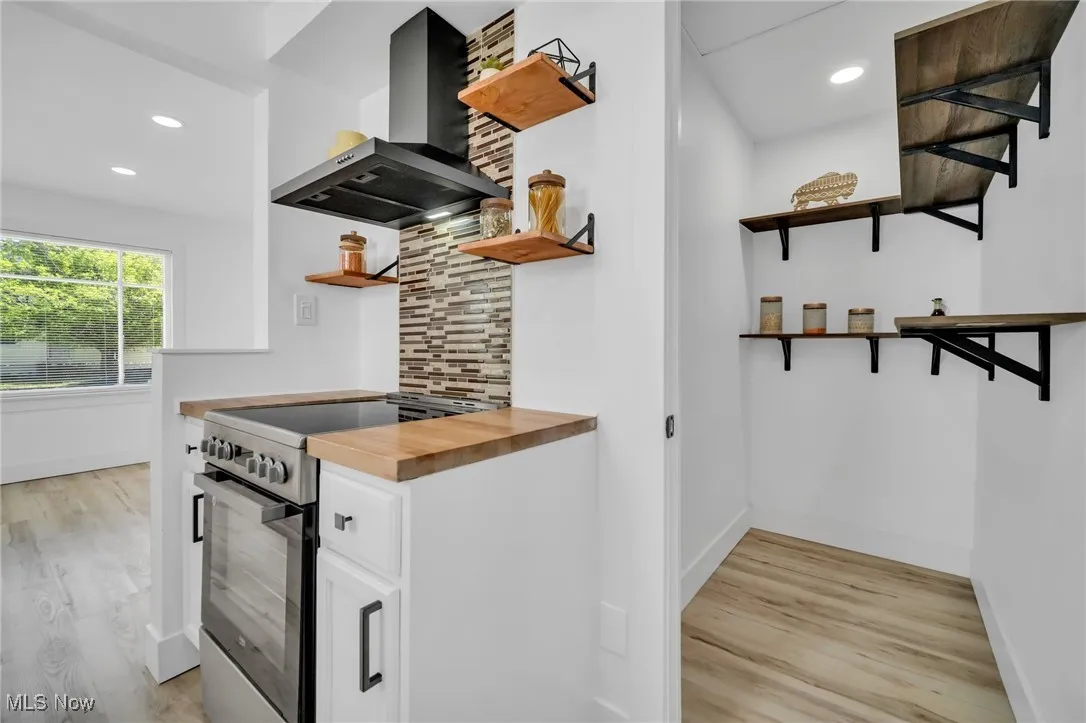 Large walk-in pantry for storage and organization.