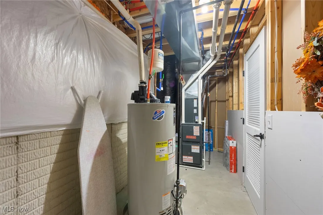 Utilities featuring heating unit and water heater