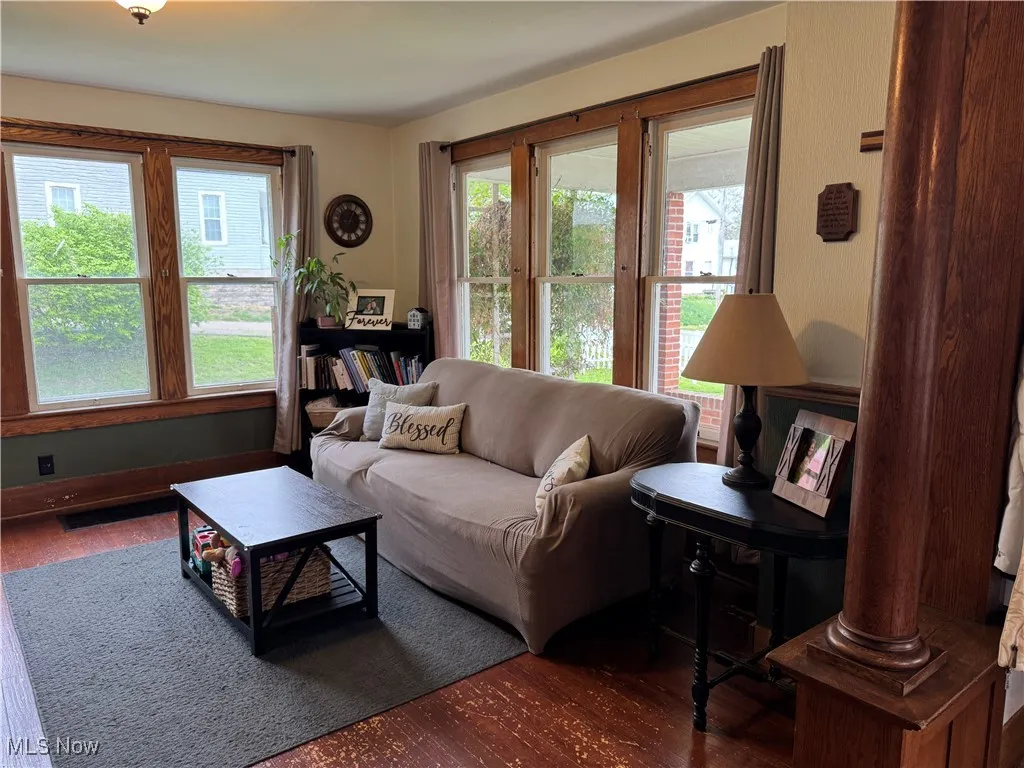 Living area featuring wood finished floors