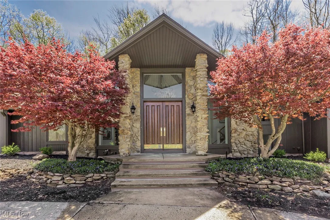 Dramatic Entry of stone and cedar