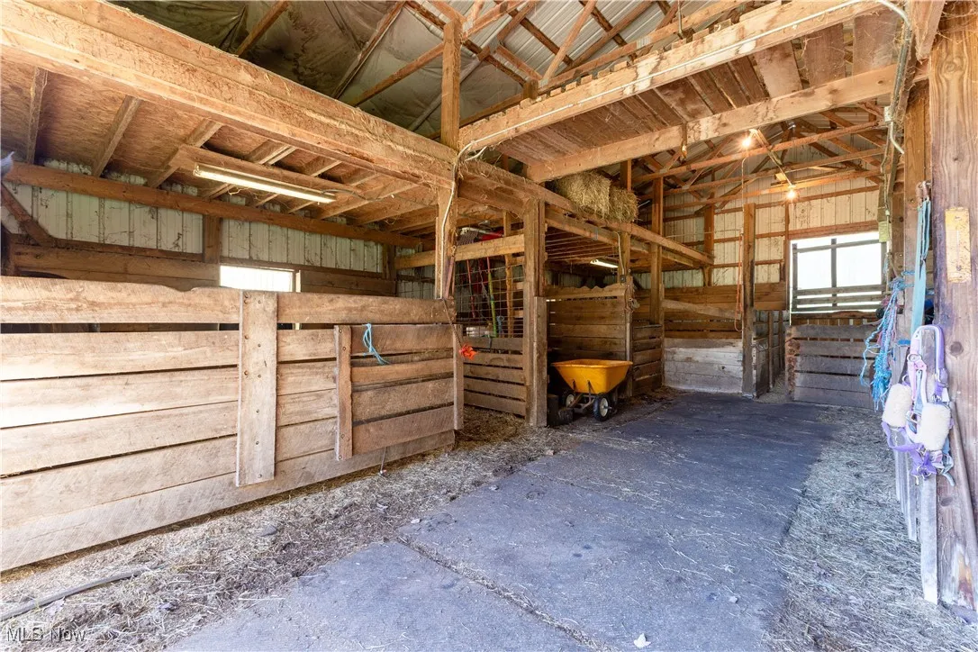 View of horse barn