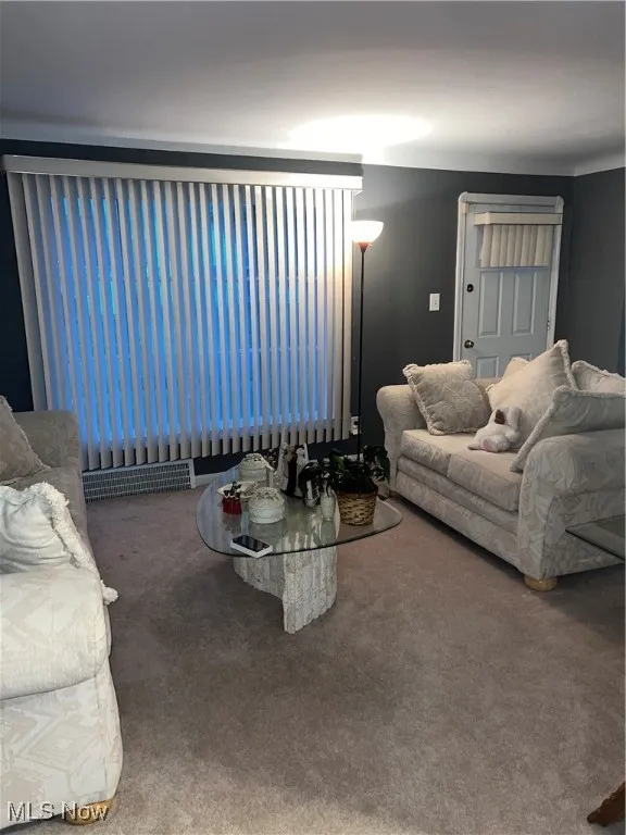 View of carpeted living area