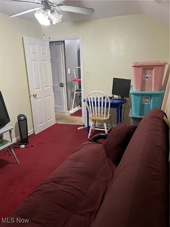 Bedroom with a ceiling fan