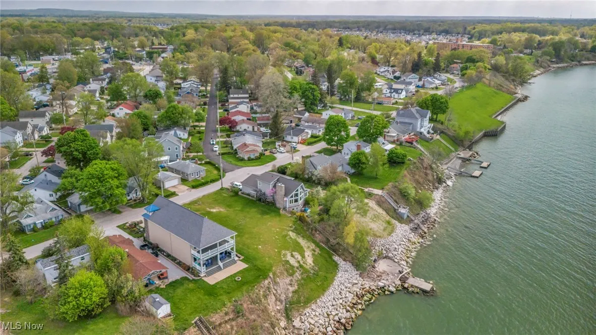 Bird's eye view featuring a water view and a residential view