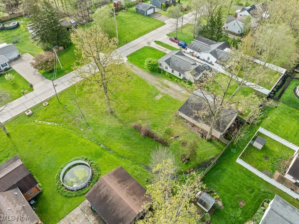 Aerial perspective of suburban area