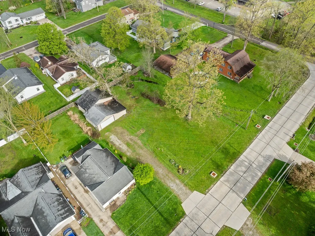 Aerial perspective of suburban area