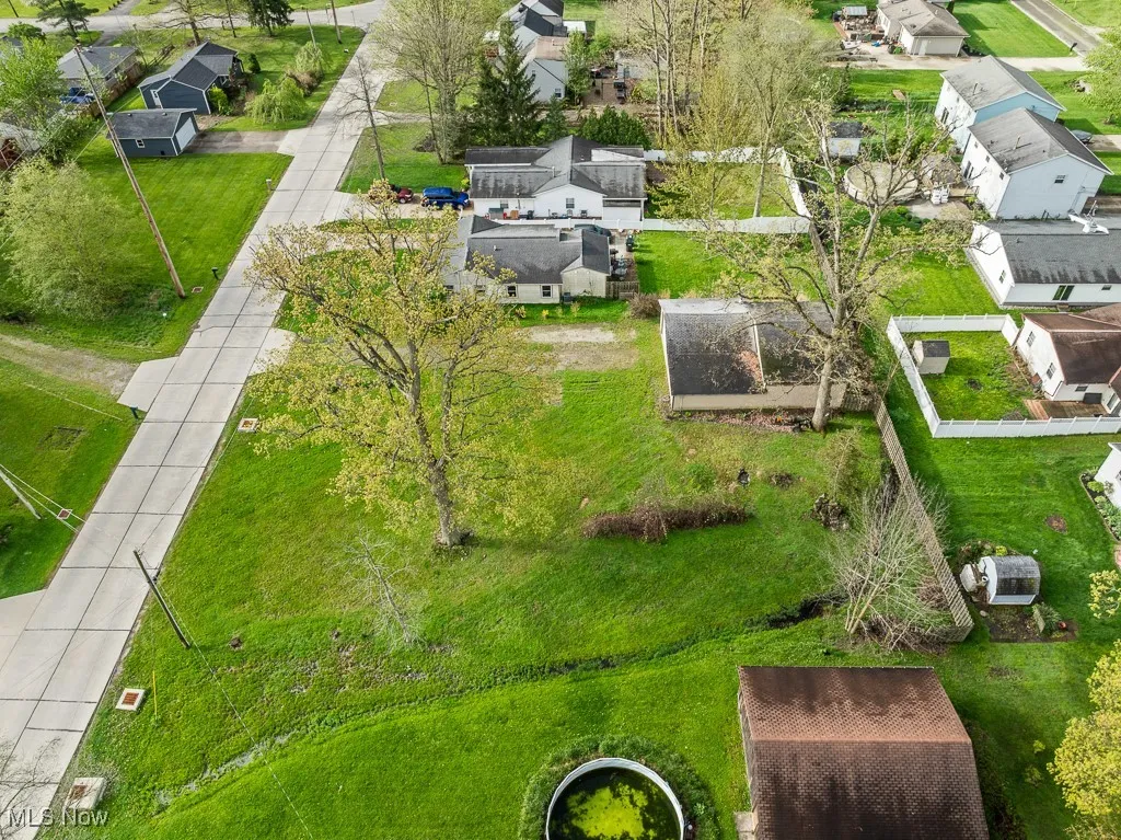 Aerial perspective of suburban area