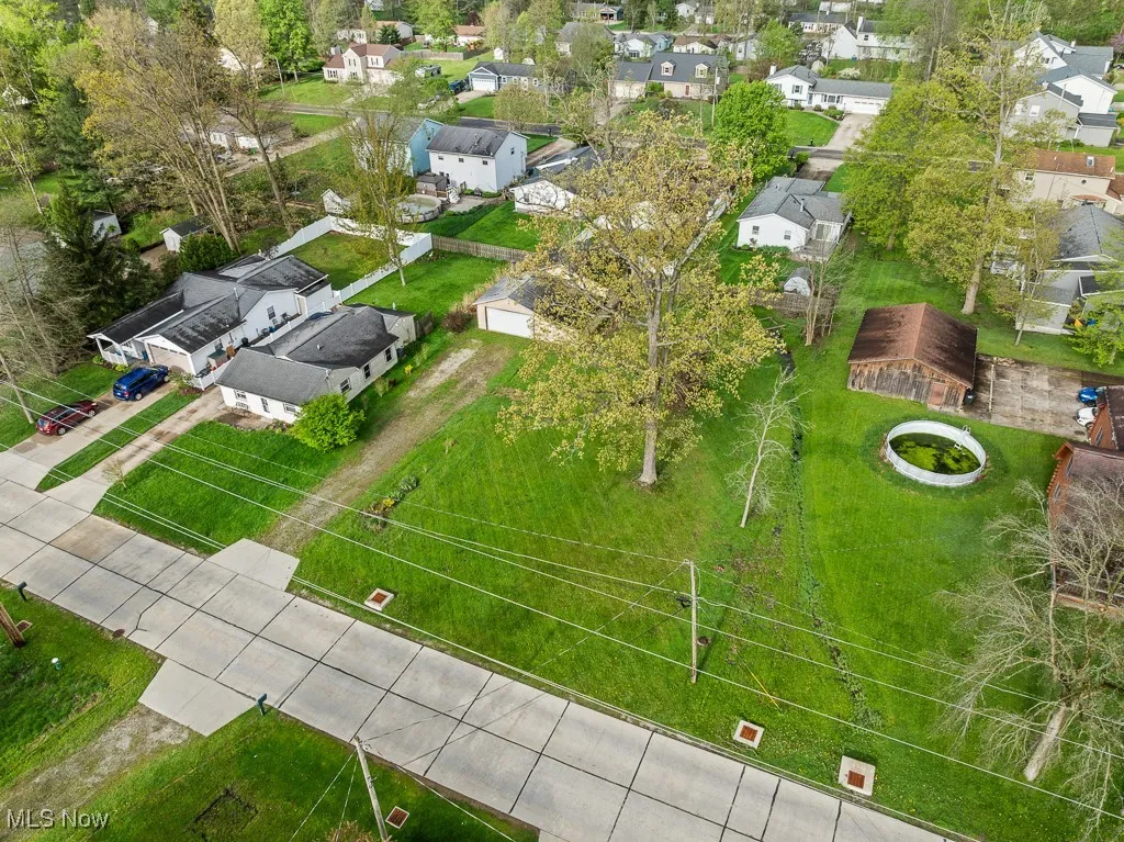 Aerial perspective of suburban area