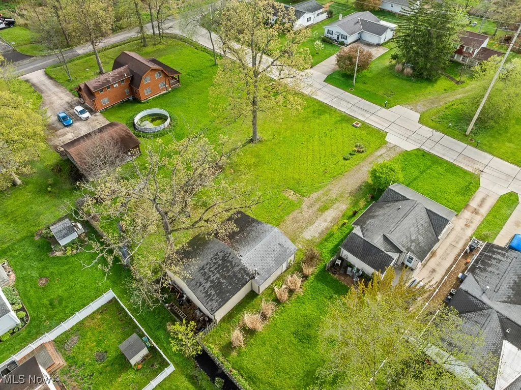 Aerial perspective of suburban area
