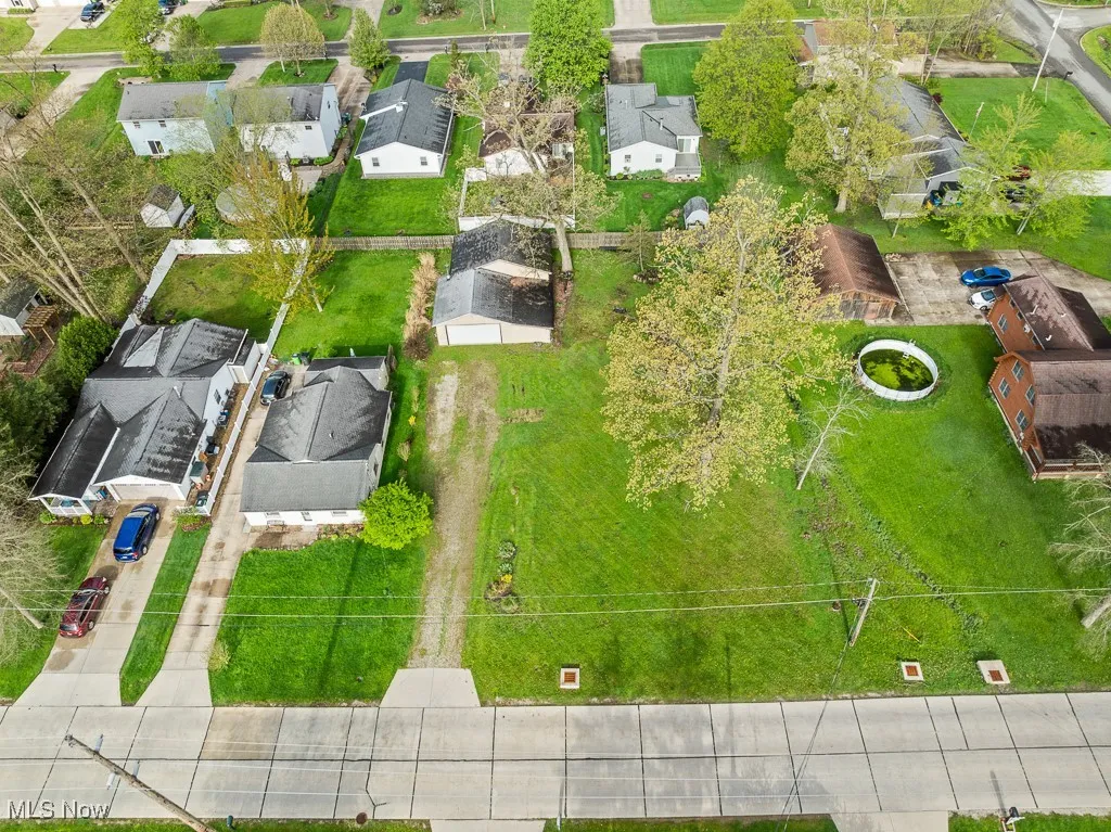 Aerial perspective of suburban area