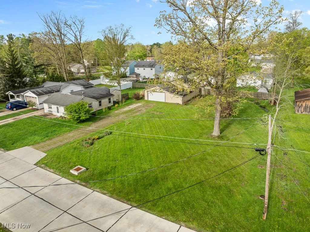 Aerial perspective of suburban area