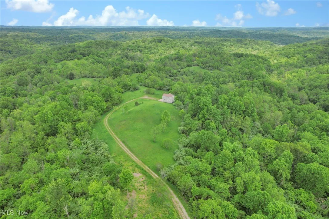 Drone / aerial view of a heavily wooded area