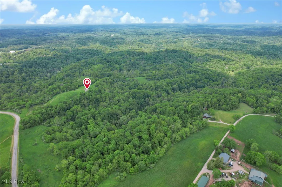 View of property location with a heavily wooded area