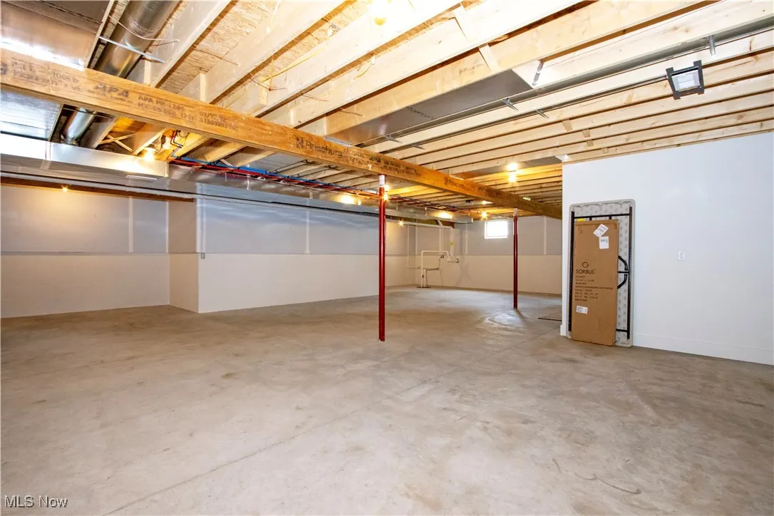 View of unfinished basement
