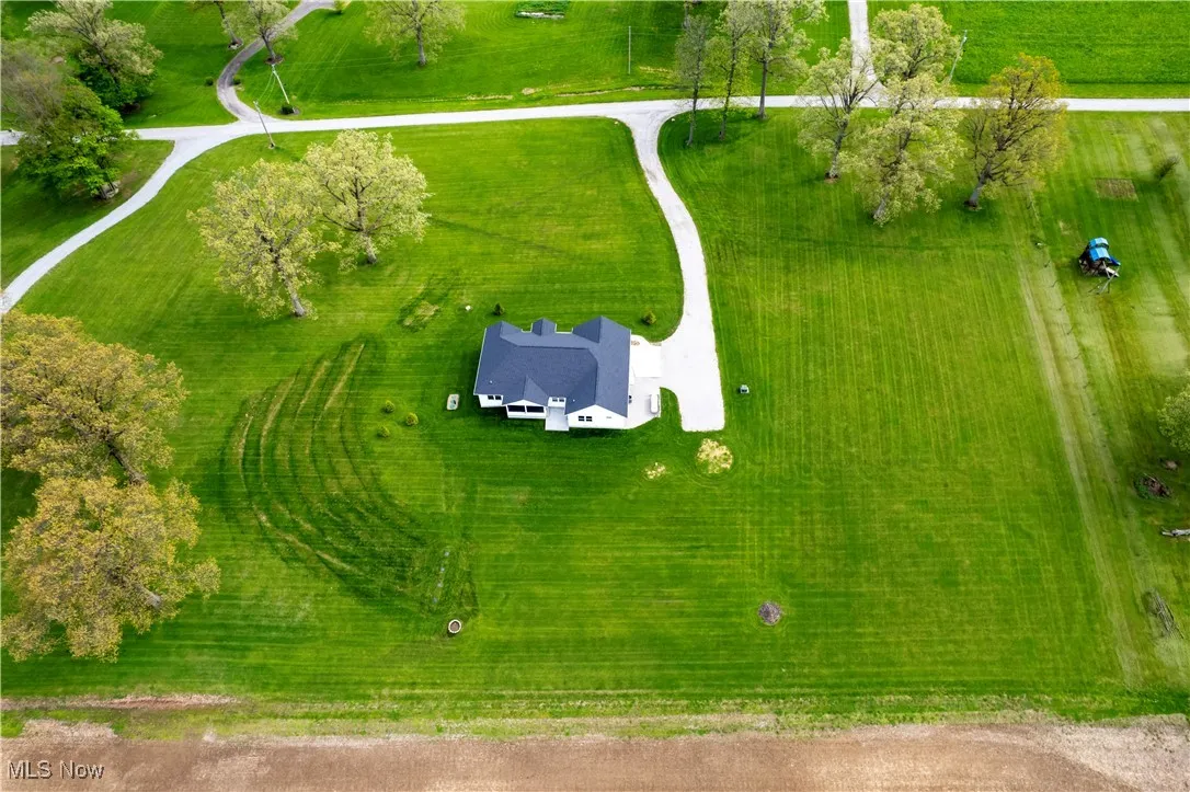 Aerial view of sparsely populated area