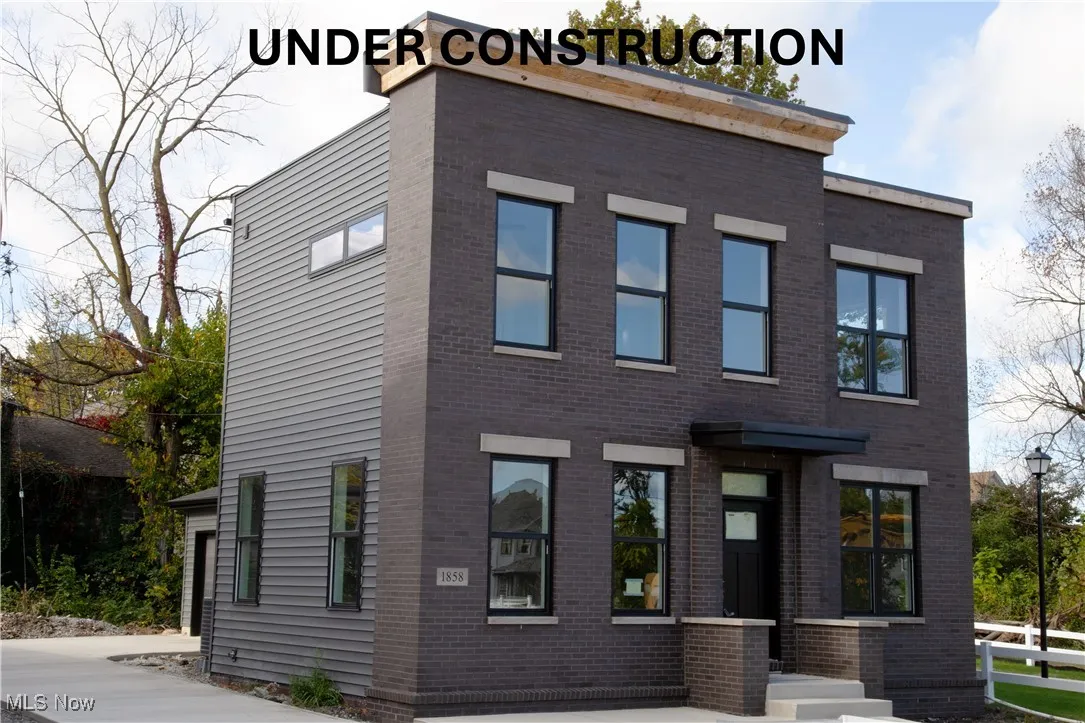 Contemporary house with brick siding
