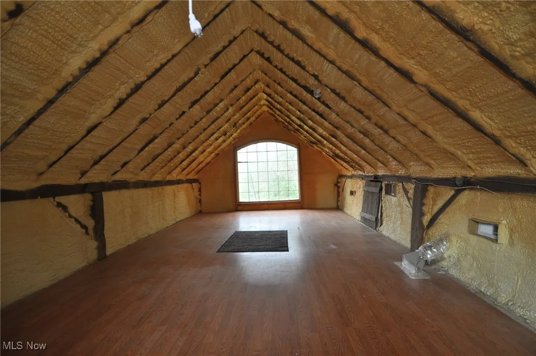 View of unfinished attic in bungalow