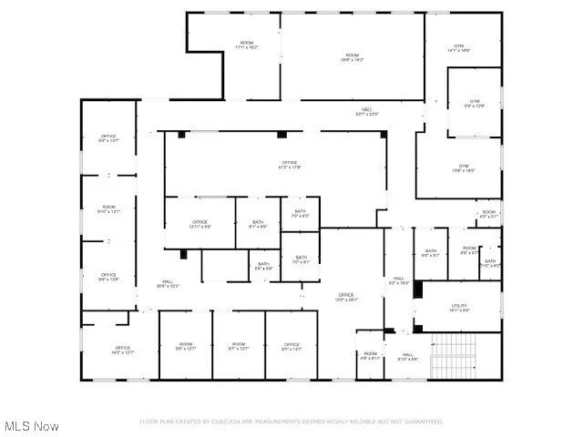 Second floor (on the top left corner are the stairs and elevator not written on this plan) The back parking lot is on the bottom and the side parking lot is on the right side