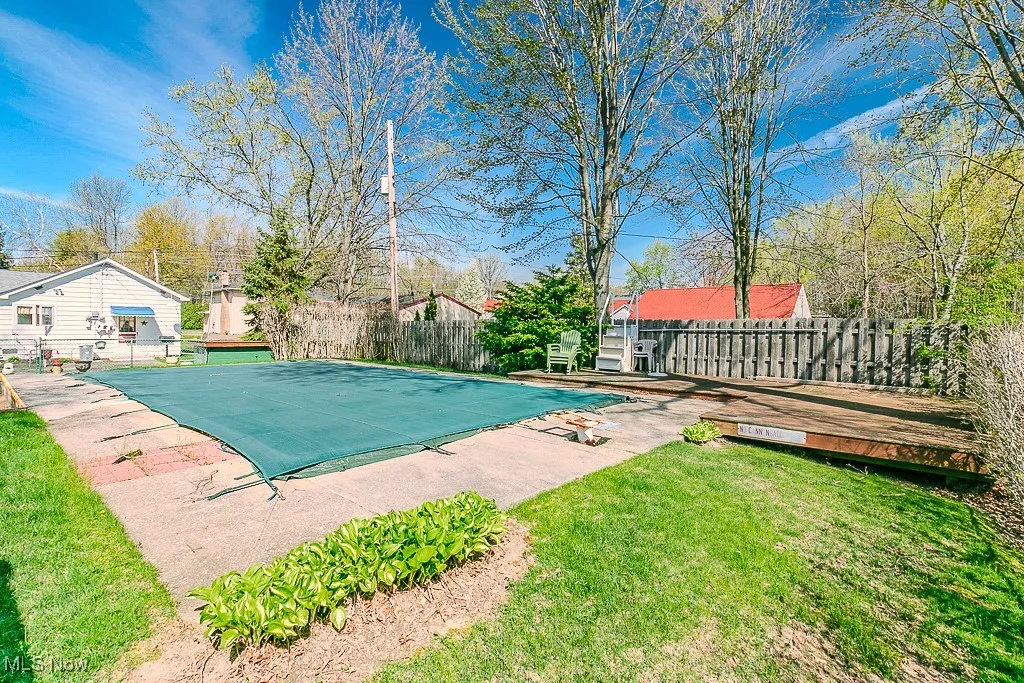View of pool featuring a deck