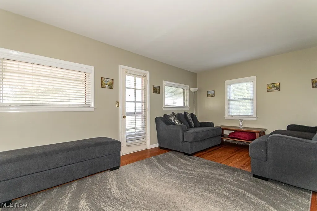 Living area featuring wood finished floors